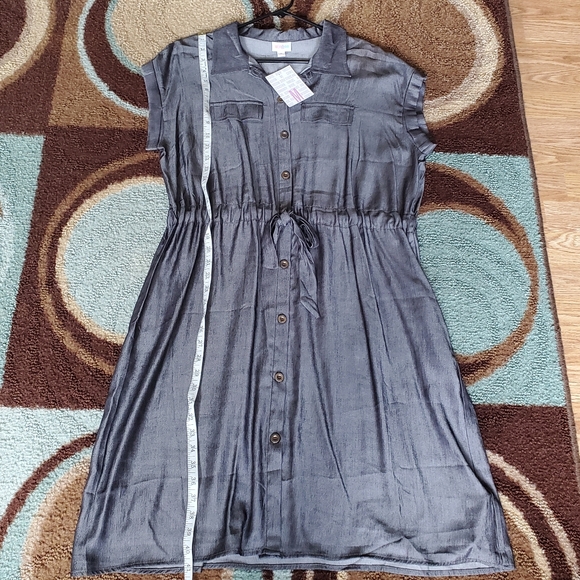 Lularoe Stacie Shirt Dress Denim Chambray, size medium - Picture 5 of 5